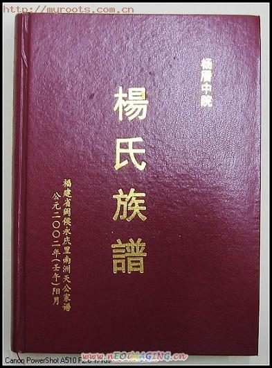杨厝中院杨氏族谱(闽侯南洲关西杨氏)