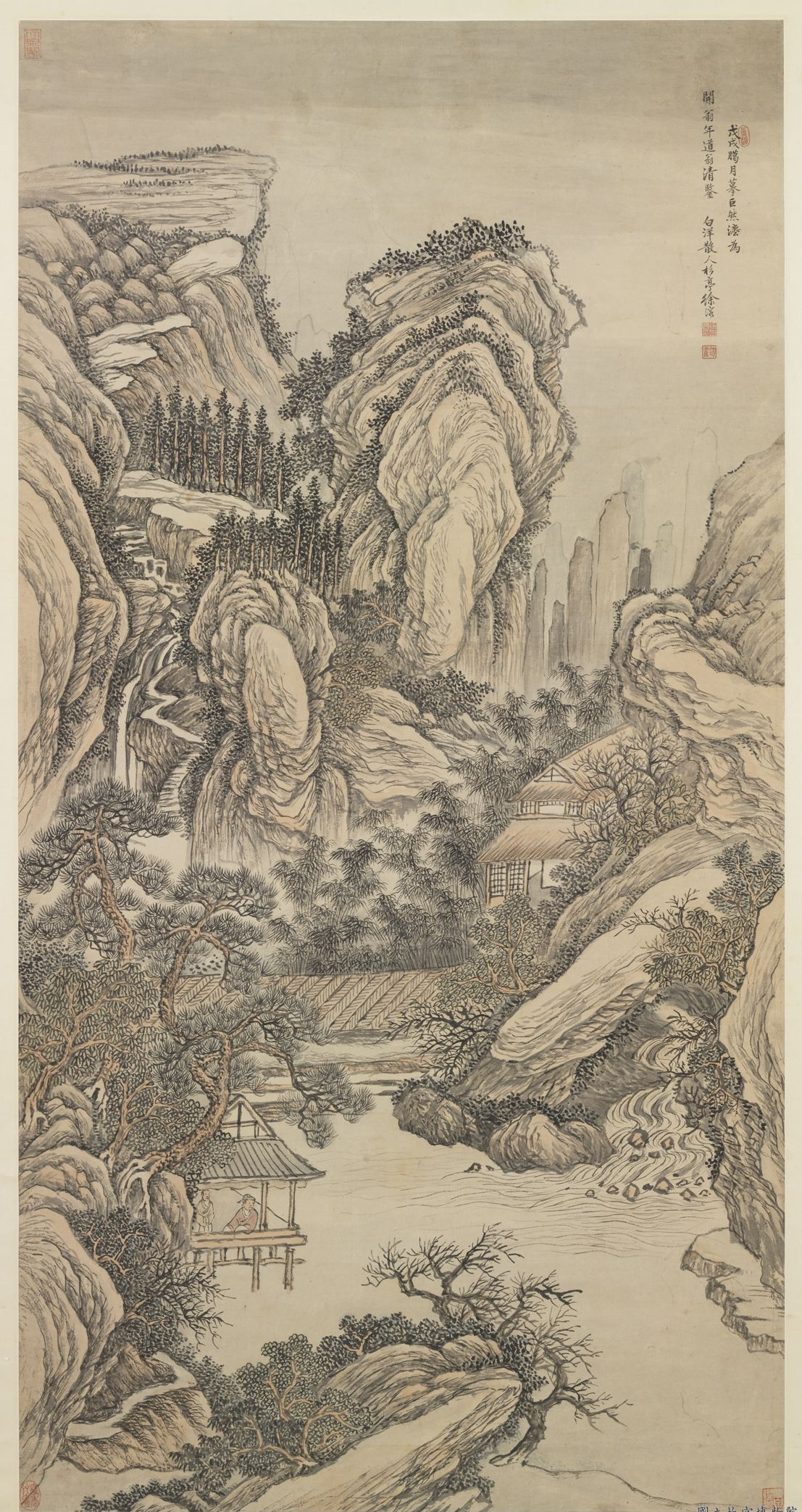 清徐溶仿巨然山水 徐溶_清徐溶仿巨然山水字帖在线欣赏_书法欣赏 -.png